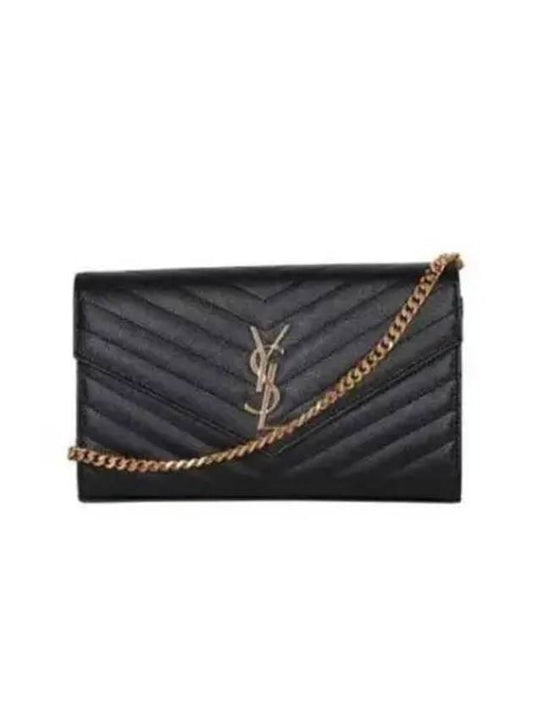 Monogram Matelasse Chain Shoulder Bag Black - SAINT LAURENT - BALAAN 2