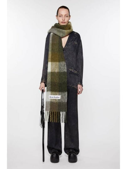 Muffler Scarf CA0084 DID Free TAUPE GREEN BLACK - ACNE STUDIOS - BALAAN 2