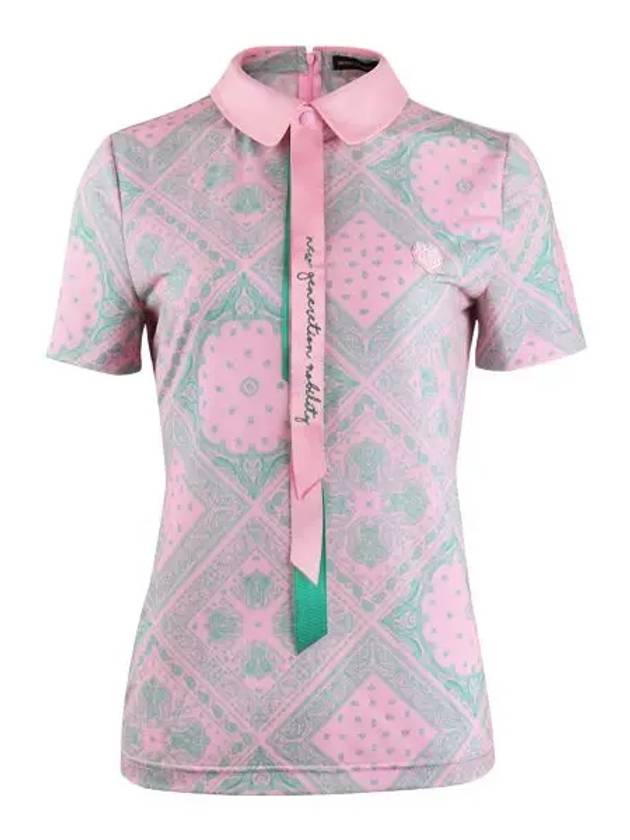 Golf paisley collar t-shirt pink - HENRY STUART - BALAAN 1