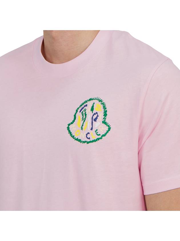 Print Logo Short Sleeve T-Shirt Pink - MONCLER - BALAAN 7