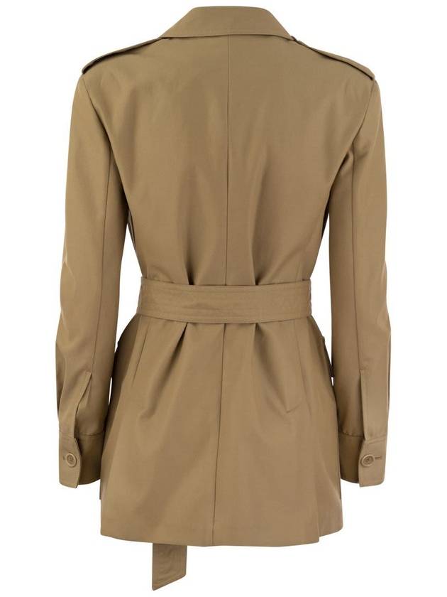 Pacos Belted Long Sleeved Jacket Beige - MAX MARA - BALAAN 3