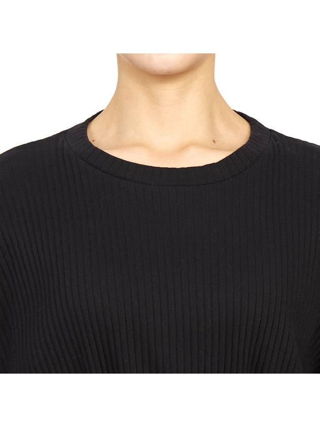 Women's Wrap Short Sleeve TShirt FSHT RIB 000 BLACK - BASERANGE - BALAAN 8