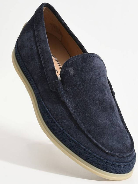 Men's Suede Slip-ons Loafers Blue - TOD'S - BALAAN 2