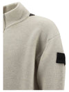 Shadow Reverse Stockinette Stitch Knit Track Jacket White - STONE ISLAND - BALAAN 5