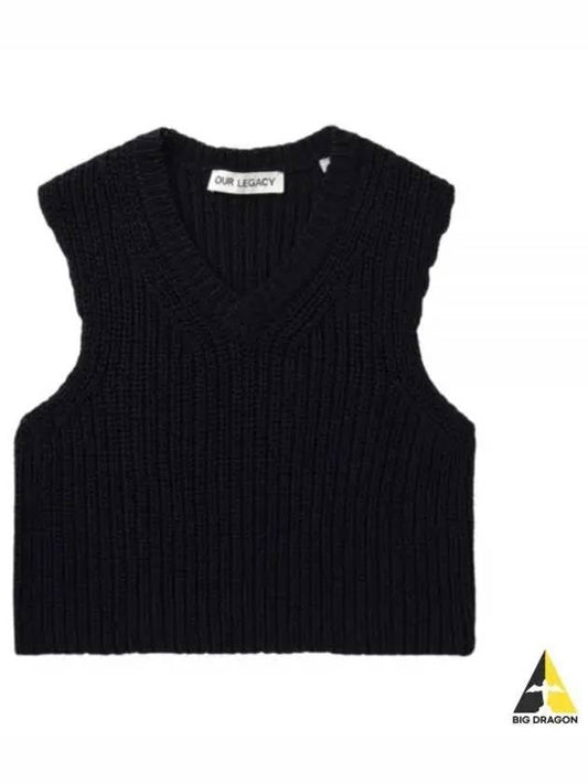 Intact Chunky Cotton Rib Vest Navy - OUR LEGACY - BALAAN 2