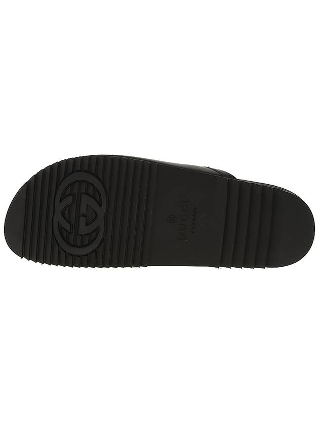 Leather Horsebit Slippers Black - GUCCI - BALAAN.