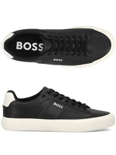 Logo Lace-Up Low Top Sneakers Black - HUGO BOSS - BALAAN 2