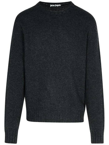 Palm Angels Dark Grey Merino Wool Blend Sweater - PALM ANGELS - BALAAN 1