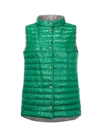 Women s Snap Button Light Goose Down Padded Vest Green 271017 - HERNO - BALAAN 1