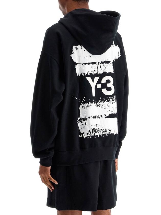 black cotton hoodie with gfx print - Y-3 - BALAAN 3