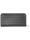 Intrecciato Zipper Long Wallet Black - BOTTEGA VENETA - BALAAN 2