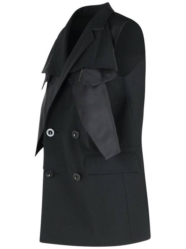 Sacai Black Polyester Blend Trench Coat - SACAI - BALAAN 2