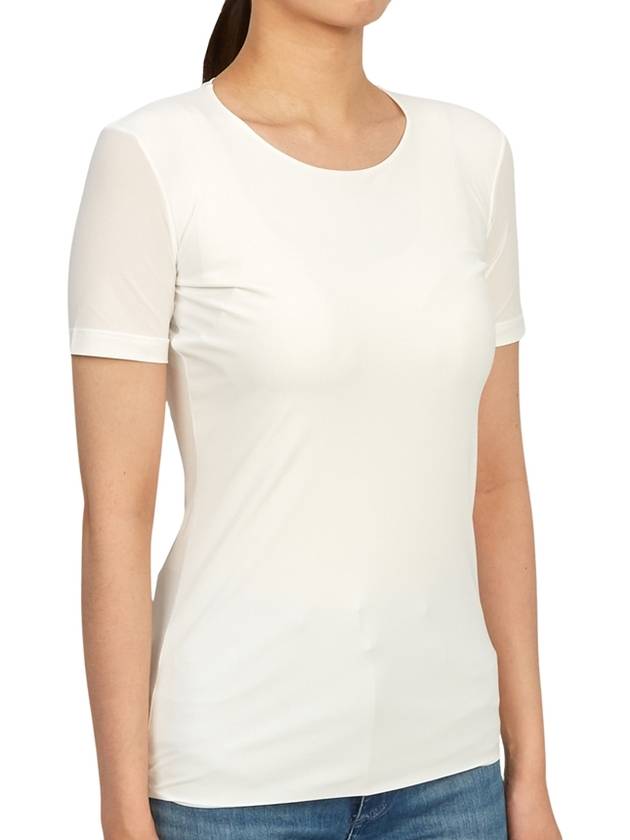 Crew Neck Plain Slim Polyamide Short Sleeve T-shirt White - JIL SANDER - BALAAN 4