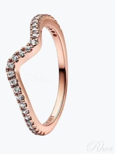 Women's Sparkling Wave Ring Rose Gold - PANDORA - BALAAN 2