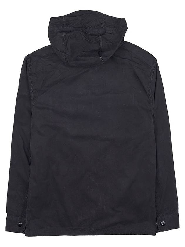 Heavy Poplin Emerized Shirt Hooded Jacket Black - CP COMPANY - BALAAN 3