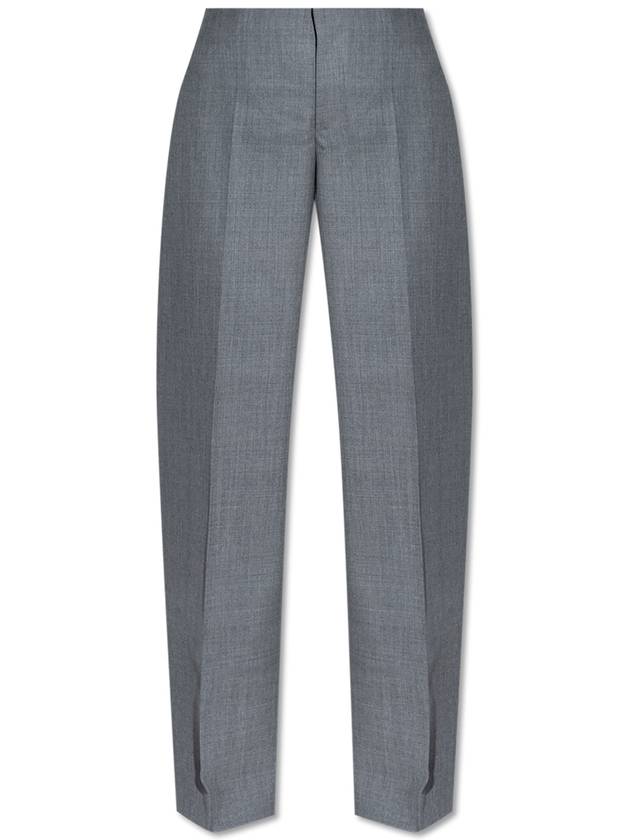 Moschino Woolen Pleated Trousers, Women's, Grey - MOSCHINO - BALAAN 1