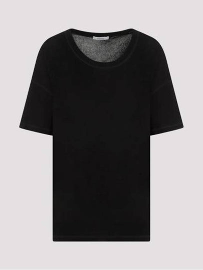 U-Neck Cotton Short Sleeve T-Shirt Squid Ink - LEMAIRE - BALAAN 2