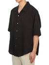 Logo Cotton Short Sleeve Shirt Black - AMI - BALAAN 3