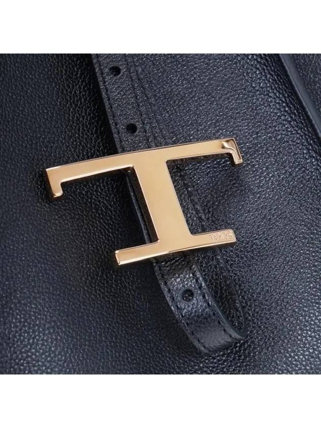 Logo T Timeless Leather Tote Bag Black - TOD'S - BALAAN 6