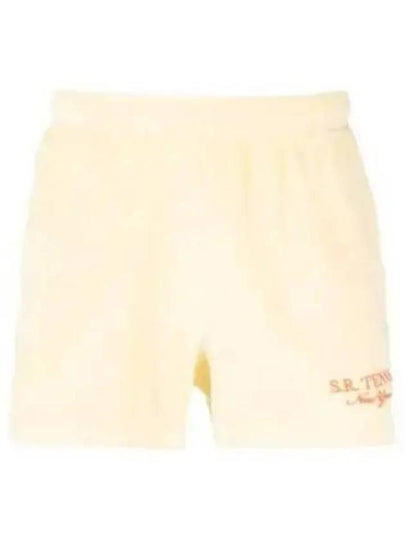 Embroidered Logo Terry Shorts Yellow - SPORTY & RICH - BALAAN 2