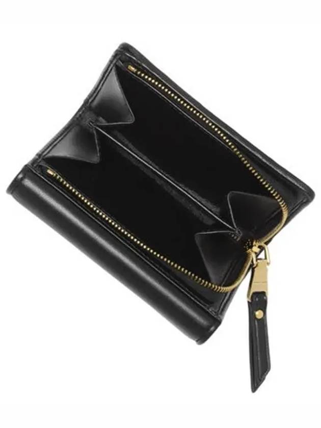 Logo Zipper Leather Card Wallet Black - MIU MIU - BALAAN 4