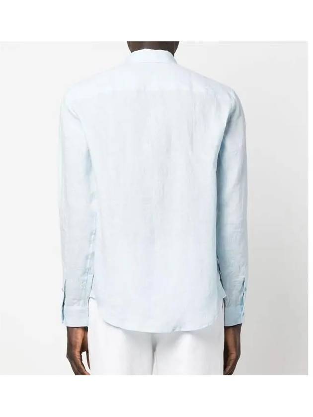 Cassel Linen Long Sleeve Shirt Light Blue - A.P.C. - BALAAN 6