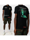 Men Print Short Sleeve T-Shirt Black - OFF WHITE - BALAAN 8