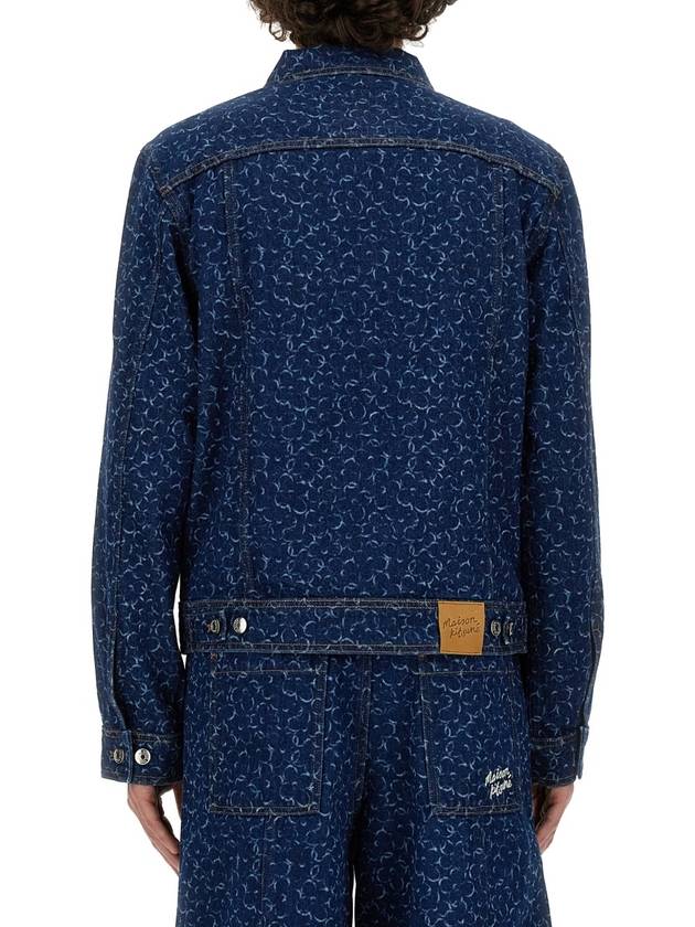 Maison Kitsune geometric pattern denim jacket MM02112WW5024 - MAISON KITSUNE - BALAAN 4