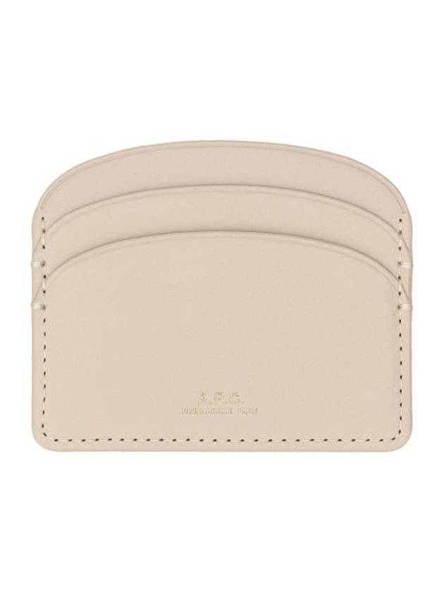 Demi Lune Leather Card Wallet Cream - A.P.C. - BALAAN 1