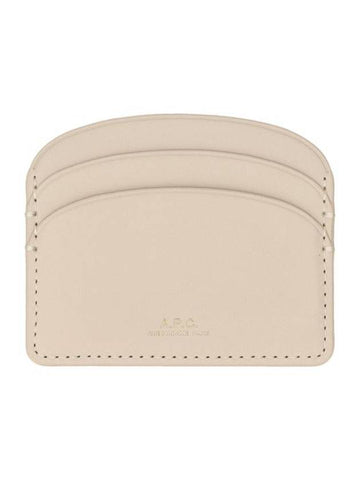 Demi Lune Leather Card Wallet Cream - A.P.C. - BALAAN 1