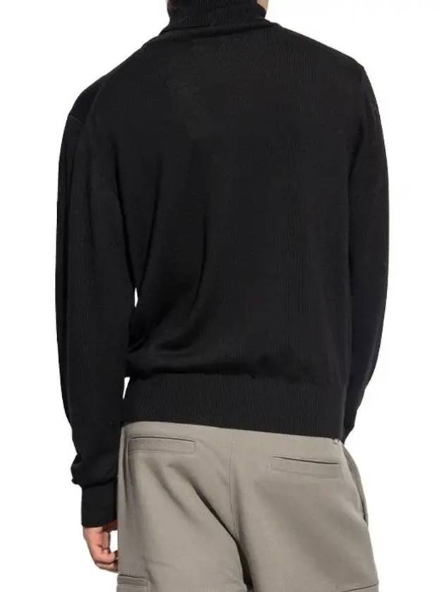 Men's Heart Logo Wool Turtleneck Black - AMI - BALAAN 5