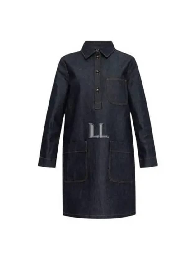 Aurelia Denim Shirt Short Dress Blue - A.P.C. - BALAAN 2