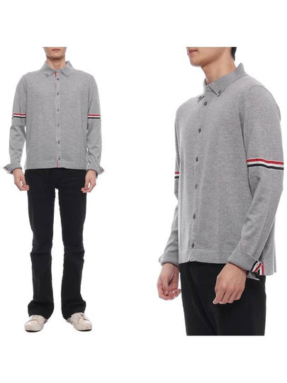 Merino Wool Armband Long Sleeve Shirt Grey - THOM BROWNE - BALAAN 2