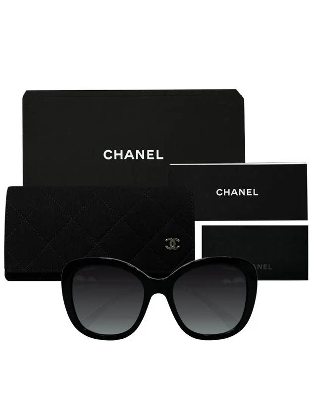 Eyewear Pearl Square Sunglasses A71133 X08222 S0116 Black - CHANEL - BALAAN 11