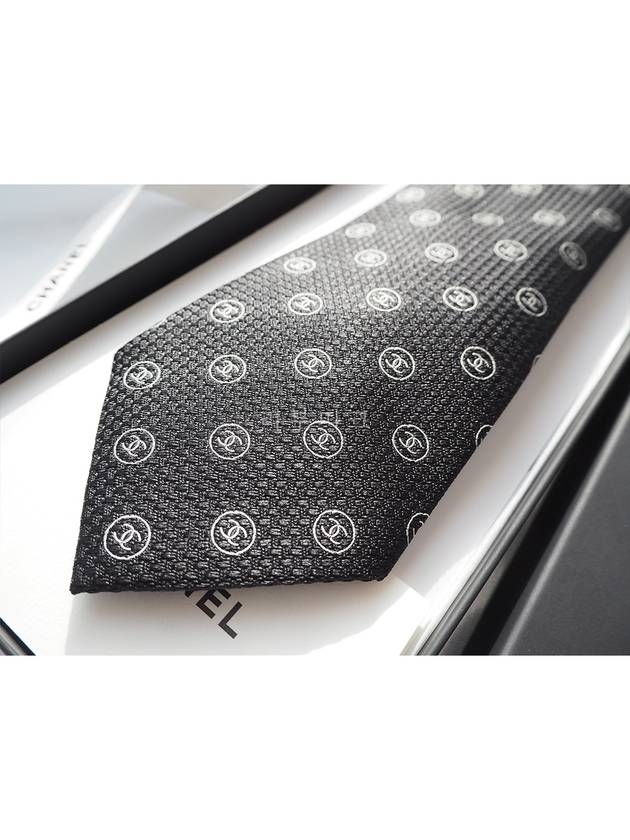 CC logo dot silk tie black AA8918 - CHANEL - BALAAN 8