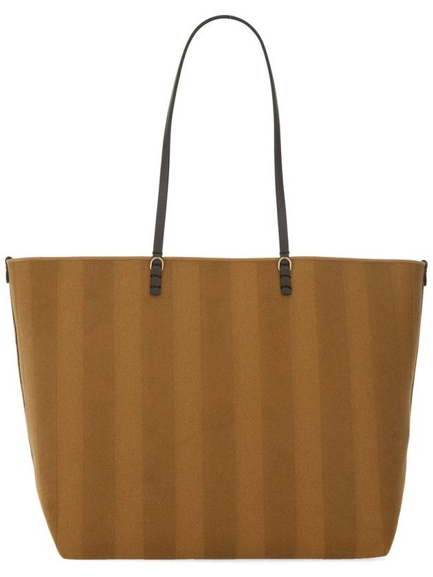 Roll Pequin Stripe Large Tote Bag Beige - FENDI - BALAAN 2