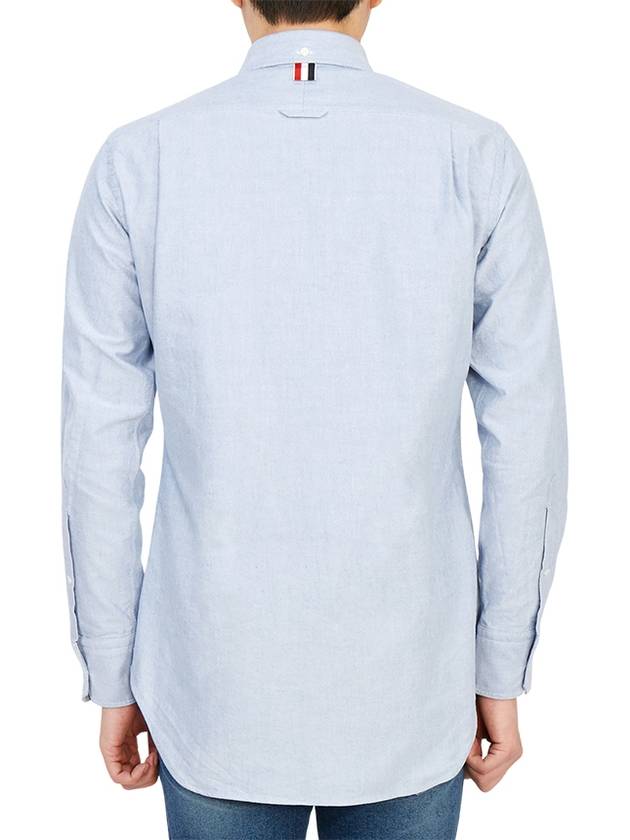 Oxford Grosgrain Placket Cotton Long Sleeve Shirt Light Blue - THOM BROWNE - BALAAN 6