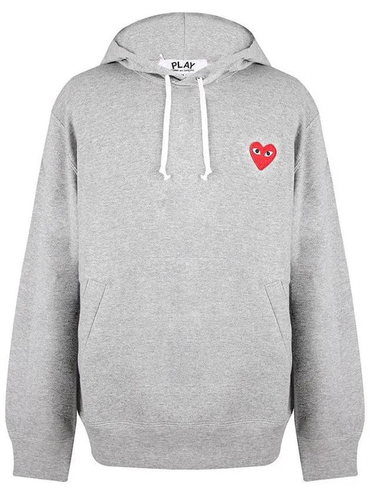 Red Heart Wappen Hoodie P1 T1701 Grey - COMME DES GARCONS - BALAAN.