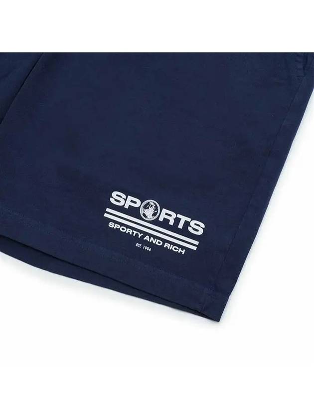 Sports Logo Cotton Shorts Navy - SPORTY & RICH - BALAAN 4