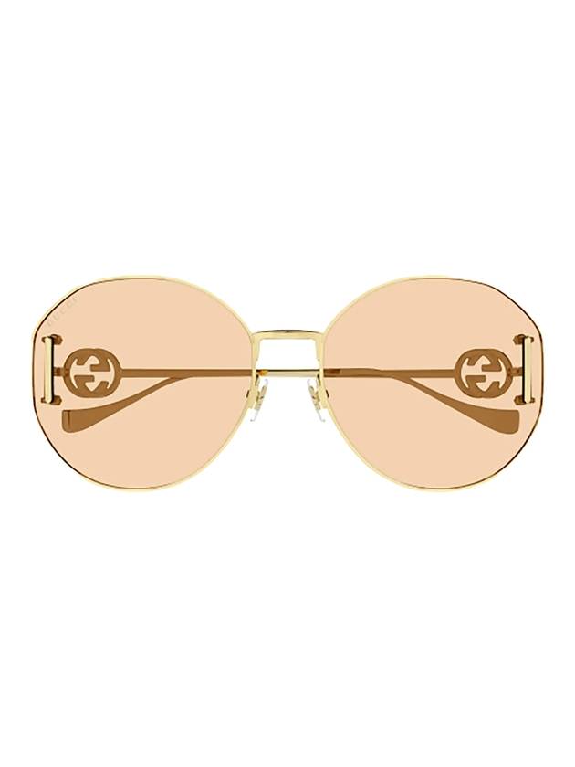 Eyewear Interlocking G Temple Oval Sunglasses Gold - GUCCI - BALAAN 1