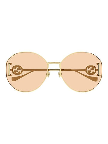 Eyewear Interlocking G Temple Oval Sunglasses Gold - GUCCI - BALAAN 1