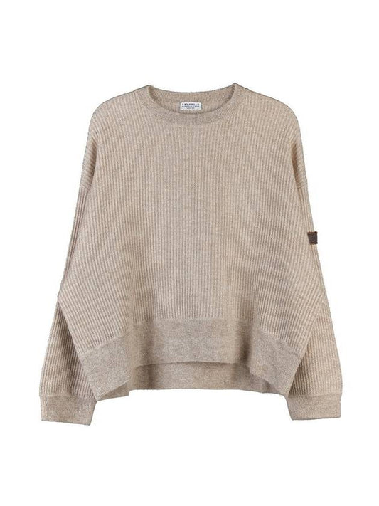 Crew Neck Knit Top Beige - BRUNELLO CUCINELLI - BALAAN 2