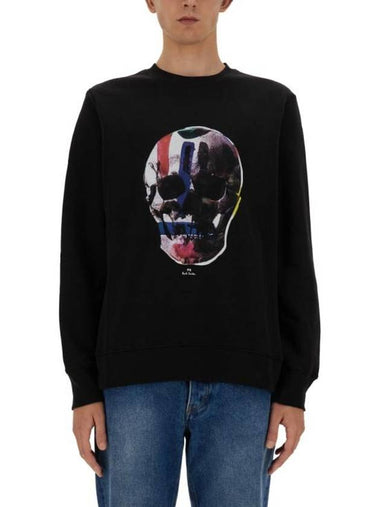 Skull Print Cotton Sweatshirt Black - PAUL SMITH - BALAAN 1