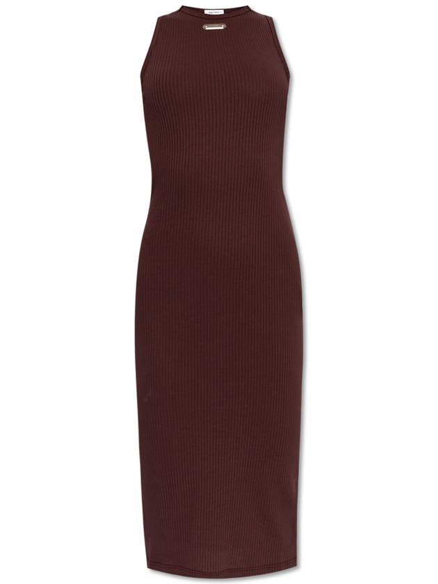 Alexander McQueen Ribbed Dress, Women's, Burgundy - ALEXANDER MCQUEEN - BALAAN 1