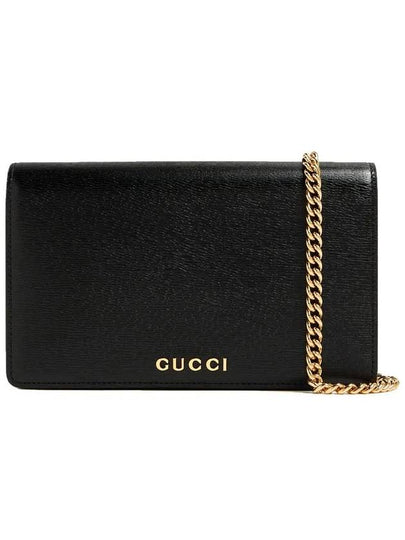 Script Leather Chain Long Wallet Black - GUCCI - BALAAN 2