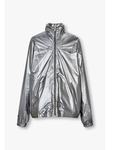 MEN CHAMPION Hidden Hood Neck Windbreaker Silver - RICK OWENS - BALAAN 1