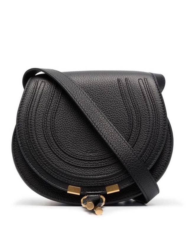 Marcie Saddle Small Grained Leather Cross Bag Black - CHLOE - BALAAN 2