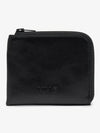 Stitch Leather Zipper Card Wallet Black - MAISON MARGIELA - BALAAN 2