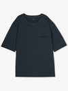 Patch Pocket Oversized Cotton Short Sleeve T-Shirt Midnight Blue - LEMAIRE - BALAAN 3