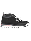 Interlock Tech Runner Canvas High Top Sneakers Black - THOM BROWNE - BALAAN 1